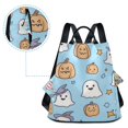 thumbnail image 5 of FORMRS Women's Travel Backpack Purse Anti-Theft Hidden Pockets Casual Shoulder Bag, Blue Halloween Ghosts, 5 of 7