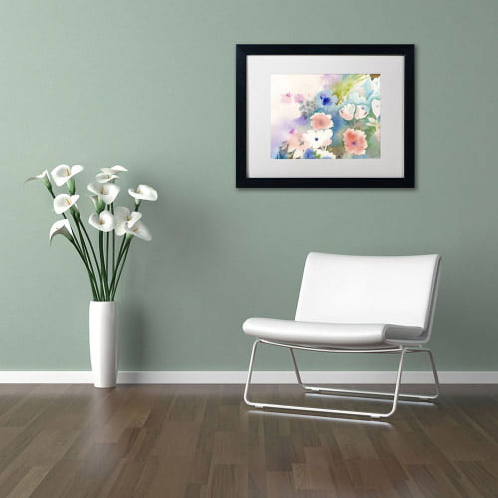Trademark Fine Art "Mystic Garden" Canvas Art by Sheila Golden, White Matte, Black Frame