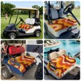 thumbnail image 6 of Golf Cart Seat Covers for 2 Seater,Orange Brown Microfiber Cart Seat Towel Blanket,Modern Farmhouse Abstract Patterned Art Absorbent Breathable Non Slip Bench Seats Protector for Golf Course 51"x31", 6 of 9