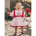 thumbnail image 5 of BemeyourBBs Toddler Girl Valentines Day Dress Baby Girl Dadd's Valentines Outfits Plaid Heart Letter Long Sleeve Crew Neck A-line Dresses with Bows Cute Spring Clothes, 5 of 9
