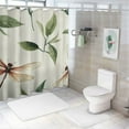 thumbnail image 7 of Autua Dragonflies Green Leaves Pattern Bathroom Décor Set with Hooks Polyester Shower Curtain for Home Bathtubs 69"x72, 7 of 7
