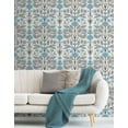 thumbnail image 6 of NextWall  Folk Floral Peel and Stick Wallpaper 20.5 in. W x 18 ft. L - Blue Patina & Wheat, 6 of 8