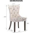 thumbnail image 6 of Westice Velvet Dining Chairs Set of 6, Dining Chairs Button Tufted with Rivet Trim Metal Pull Ring Wood Legs for Kitchen Dining Room Beige, 6 of 10