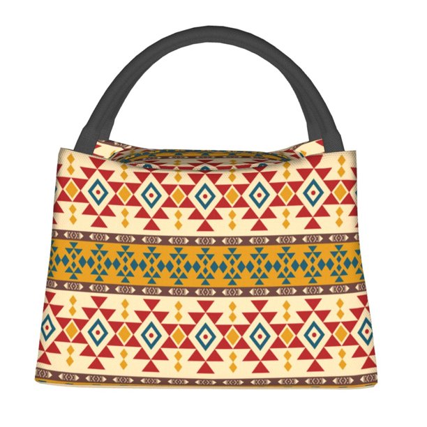 Easygdp Aztec Bolsa de Almuerzo Insulada Reutilizable, Bolsa de Mano y Bandolera para Oficina, Trabajo, Viajes