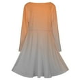 thumbnail image 5 of Orange Gray Gradient Long Sleeve Dresses For Women Vintage Elegant Party Dress Oversized V-neck Dress S-8XL, 5 of 7