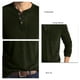 thumbnail image 4 of Camiseta de manga larga ajustada de otoño para hombre de color verde puro con cuello redondo y detalle de botones, ideal para la oficina, talla 2XL, 4 of 5