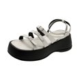 thumbnail image 3 of Sandalias de plataforma para mujer, pantuflas sin cordones, hebilla ajustable, antideslizantes para verano 37, 3 of 9