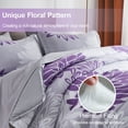 thumbnail image 4 of Flymme King Size Comforter Set,7 Piece Bed in a Bag King, Purple Floral Bedding Comforter Set with Sheets for Girls Women Bedroom Decor, 4 of 8