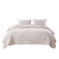 thumbnail image 1 of Benjara BM226404 Microfiber Quilt Set with Geometric Print, Cream - Full Size - 3 Piece, 1 of 5