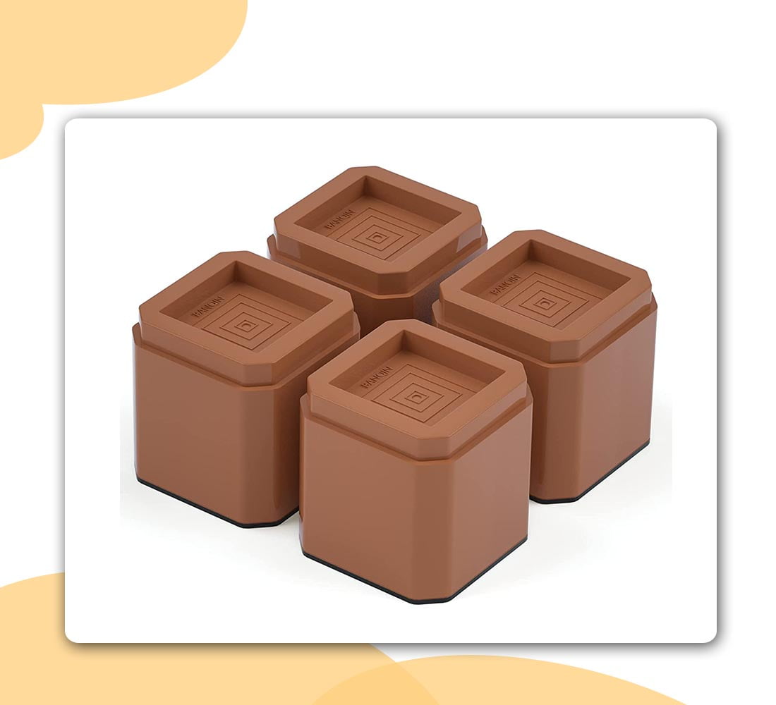 Adjustable Bed Risers 4 Inch Dorm Room Extra High Furniture Risers