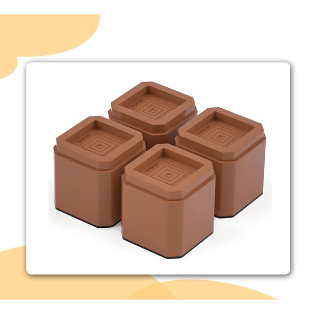 Adjustable Bed Risers 4 Inch Dorm Room Extra High Furniture Risers