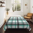 thumbnail image 4 of Teal Black Plaid Tapestry for Bedroom Wall Hanging Tapestry, Farmhouse Teal Black Checkered Ceiling Backdrop Tapestries Poster Blanket Wall Decor for Teens Room Living Room Dorm 59" x 90", 4 of 8