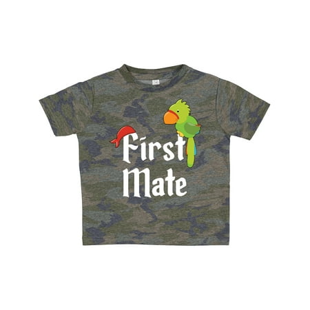 

Inktastic First Mate Pirate with Parrot and Bandanna Gift Toddler Boy or Toddler Girl T-Shirt