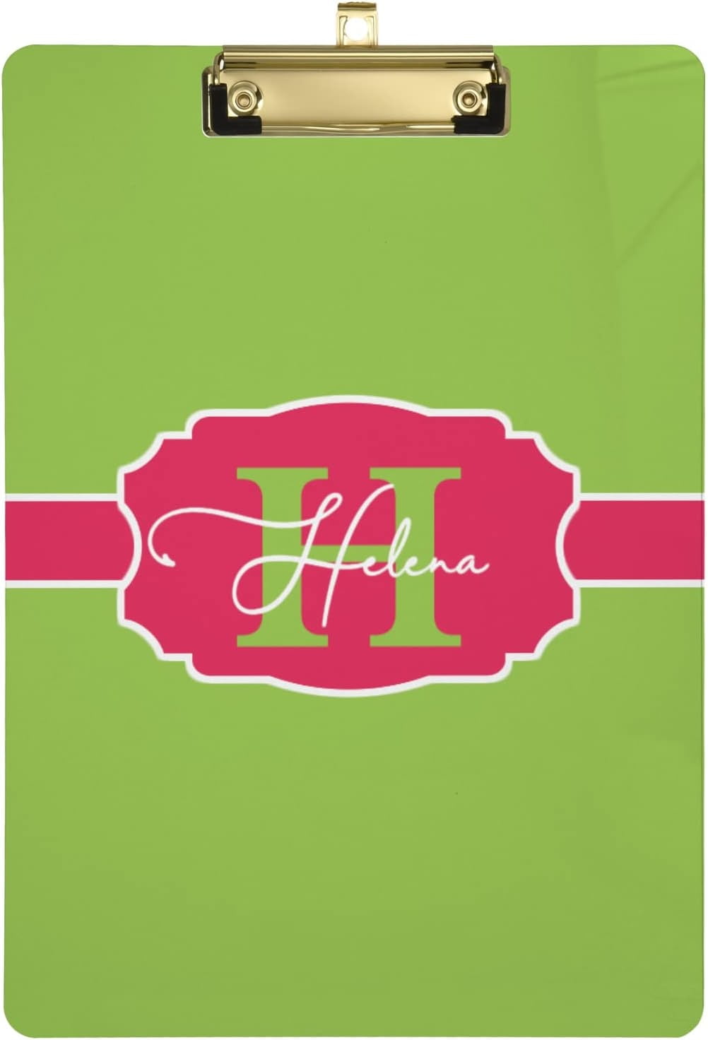 FMSHPON Lime Green Clipboard Hardboard Wood Nursing Clip Board and Pull