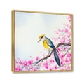 thumbnail image 3 of Beautiful Bird Sitting On Flowering Branch 36 in x 36 in Framed Painting Canvas Art Print, by Designart, 3 of 5