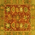 thumbnail image 1 of Ahgly Company Indoor Square Oriental Yellow Traditional Area Rugs, 3' Square, 1 of 4