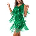 thumbnail image 3 of Mufeng Robe de Danse Salsa Latin Tango Cha Cha pour Femmes Robe à Paillettes à Franges Costume de Bal Vert m, 3 of 8
