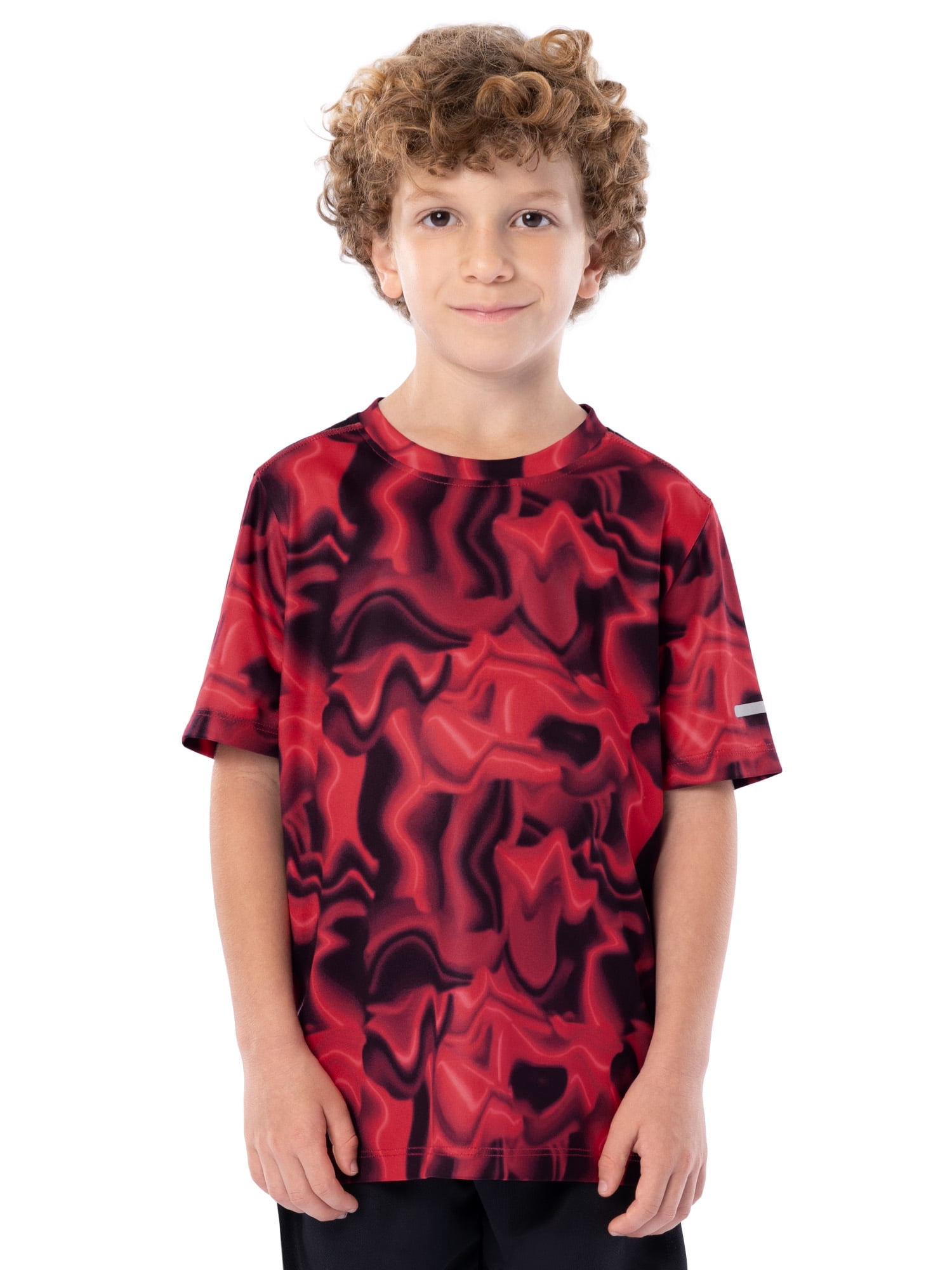 Athletic Works Boys Active Solid and Print Short Sleeve T-Shirts, 3-Pack, Sizes 4-18 & Husky