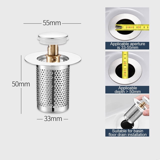 Stainless Steel Sink Aid, Kitchen Sink Drain Strainer, Sink Stopper