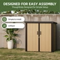 thumbnail image 4 of Uforic 51 Cu Ft Outdoor Vertical Storage Shed with Floor & 2 Shelves, Waterproof, Lockable (Brown), 4 of 8