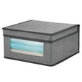thumbnail image 2 of mDesign Medium Fabric Closet Storage Box, Window/Lid, 6 Pack, Dark Gray/Black, 2 of 8