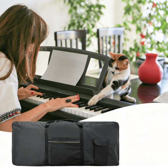 Shockproof 61-Key Keyboard Bag for Electronic Organ and Piano Travel Backpack Style 420D Oxford Fabric Wear Resistant Carrying Case Musician Gift