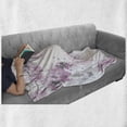 thumbnail image 6 of Almond Blossom Soft Flannel Fleece Blanket, Paint Splashes Background with Outline Style Spring Flower Composition, Cozy Plush for Indoor and Outdoor Use, 60" x 80", Pink and Black, by Ambesonne, 6 of 6
