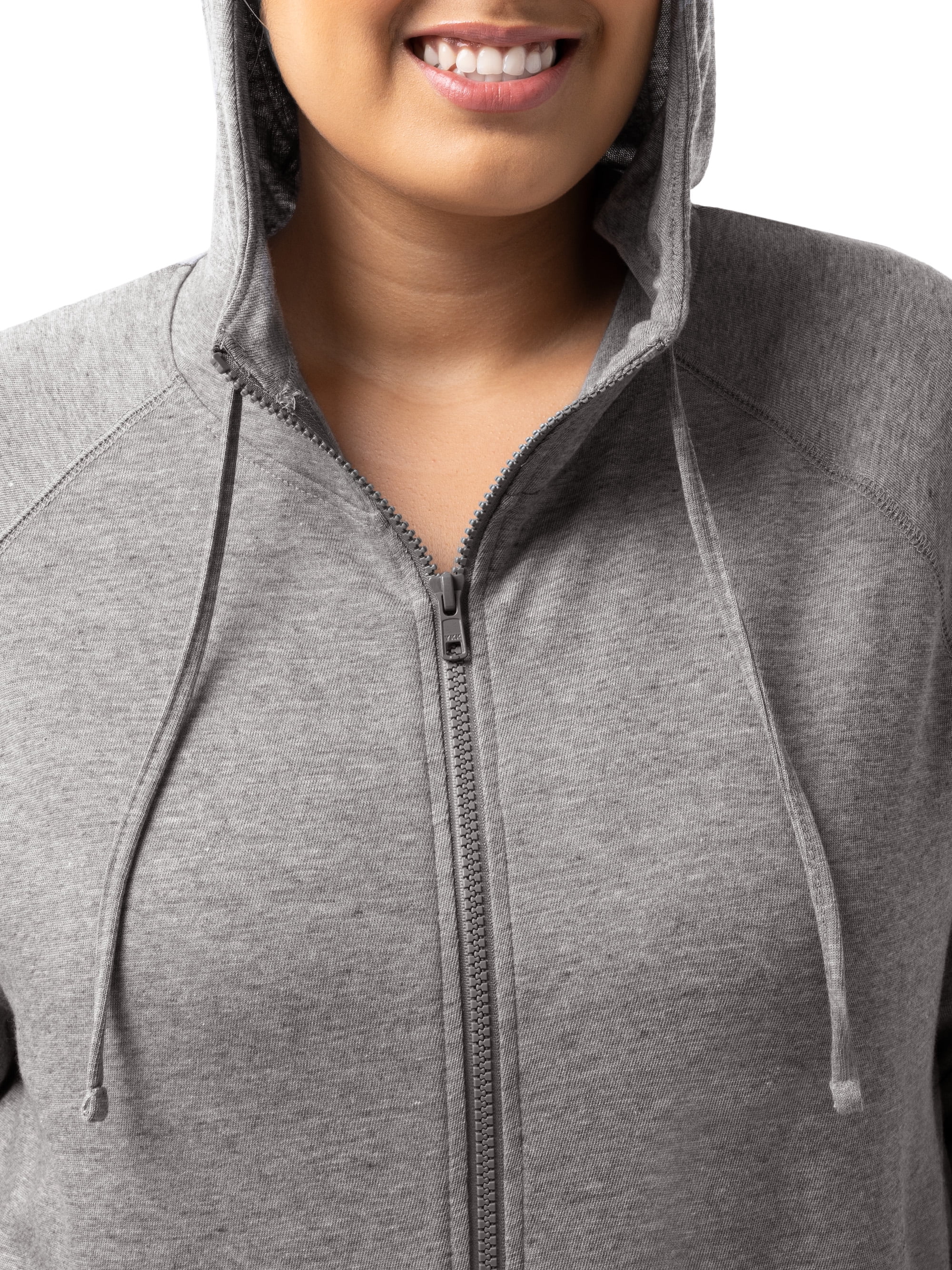 Athletic Works Women's Plus Lightweight Zip-Up Hoodie Jacket, Size 1X-5X