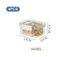thumbnail image 2 of 4 Pack Airtight Food Storage Container Set, Kitchen Pantry Organization Canisters, Cereal Snack Candy Storage Containers, 460ml, 2 of 7