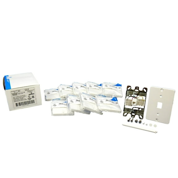 Leviton 40253-W White Quick-Connect Telephone Jack Wall Plate (Pack of 10)