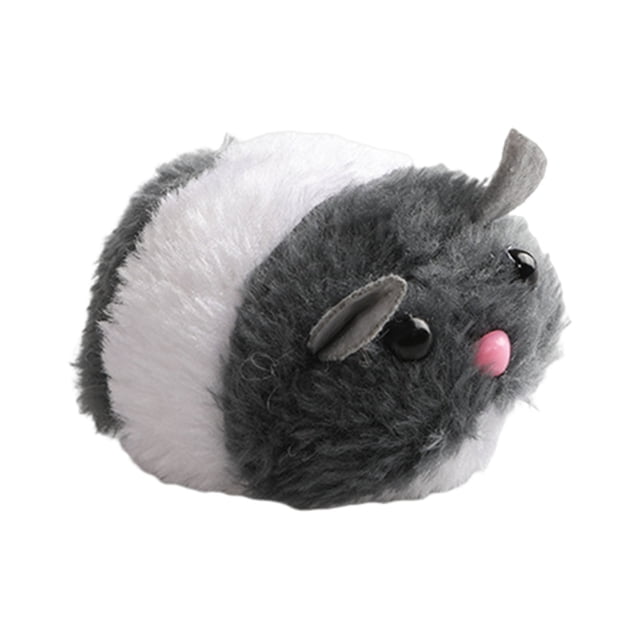 Visland Cats Pull String Mouse Interactive Cat Toy Movable Vibrating Mouse Fluffy Plush Mice Toy for Cats Kitten Pets Indoor Exercise Entertainment