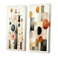 thumbnail image 3 of Designart "Faded Retro Circles Minimal Geometry" Modern Midcentury Wall Art Set Of 2 - Mid-Century Multicolor Gallery Set For Office Decor, 3 of 6