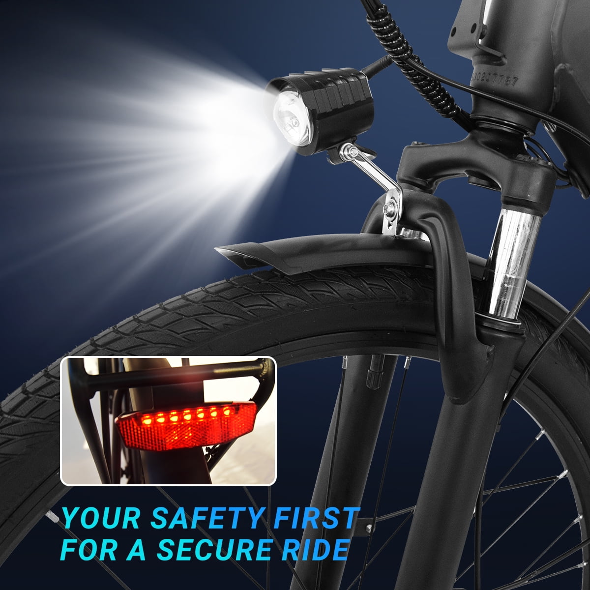 DYU C7L Electric Bike for Adults, 26" Peak 1000W Motor Ebike, 48V 10.4Ah Removable Battery, 45 Miles Max 20MPH, 7 Speed Electric Bicycle UL2849