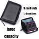 thumbnail image 1 of Cartera de viaje segura, tarjetero estilo acordeón de cuero genuino con bloqueo RFID para mujeres y hombres, diseño elegante, tamaño compacto, 11 ranuras seguras para tarjetas para uso diario, 1 of 5