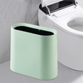 thumbnail image 6 of Esquirla Slim Trash Can Dustbin Garbage Can Rubbish Bin Waste Basket Simple Wastebasket Narrow Garbage Bin for Bedroom Kitchen Toilet Green, 6 of 8