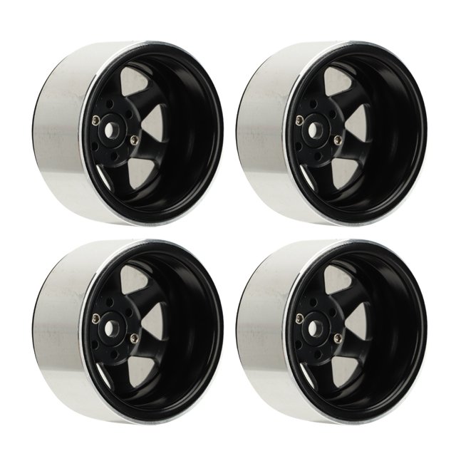 4Pcs Jante de Roue de Perle, Offset -8,9 Mm Jantes de Roue de Moyeu en Métal pour Axial SCX10 90046 1,9 Pouces