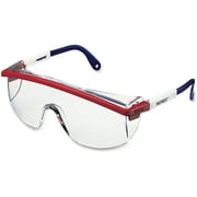 Uvex Safety Astrospec 3000 Safety Eyewear, Clear Lens, White Frame, Blue Frame, Red Frame, 1 Pair (Quantity)