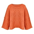 thumbnail image 4 of Gkeoshab Sweater Dress Women's Long-Sleeve Loose-Fit Round-Neck Sweater for Fall and Winter Orange XL, 4 of 5