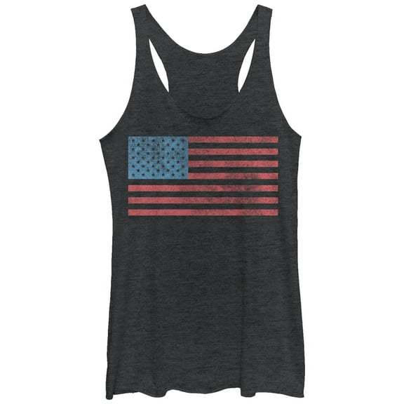 Women's Lost Gods Fourth of July  Classic American Flag  Racerback Tank Top Black Heather X Large