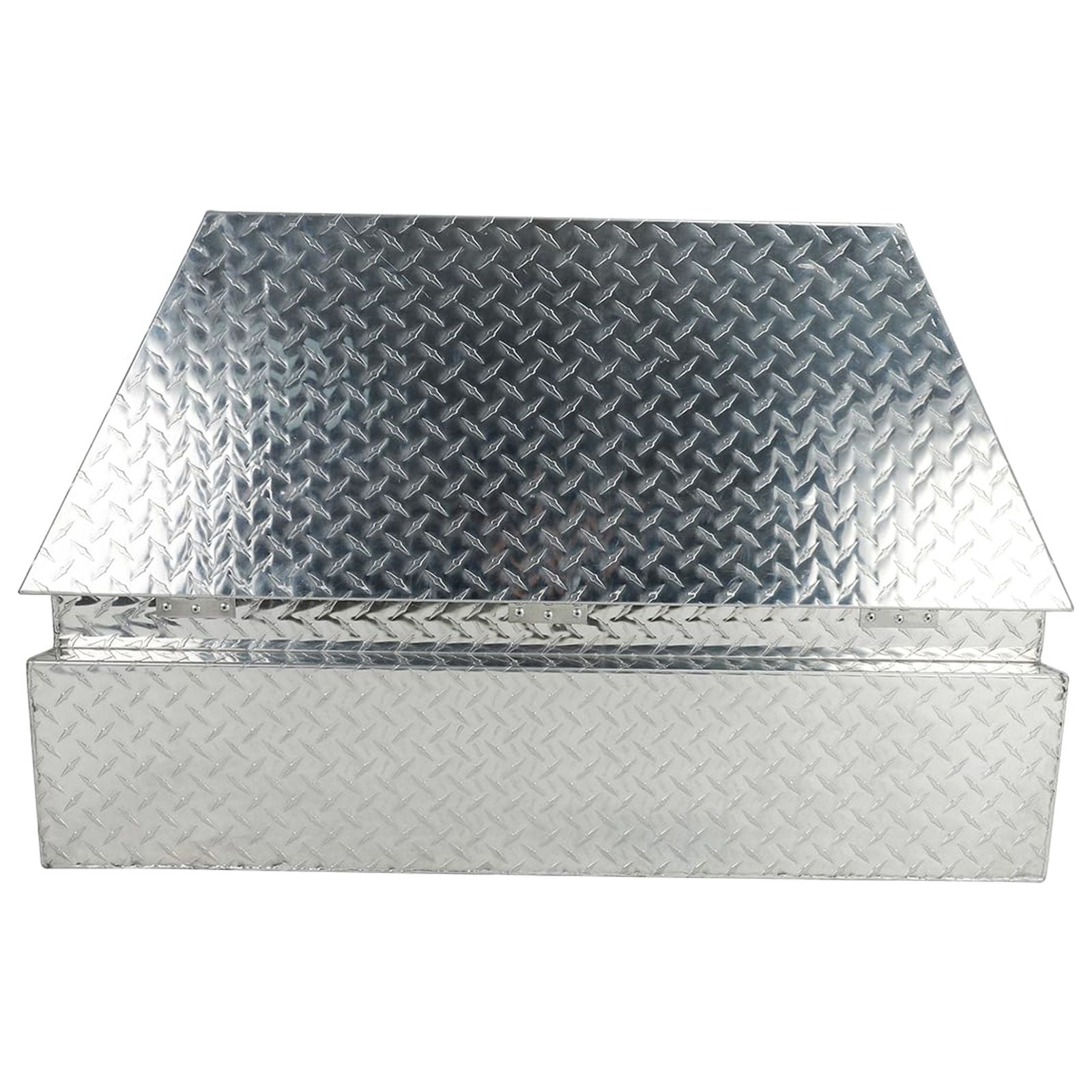 Confote Heavy Duty Aluminum Diamond Plate Trailer Tongue Box with Lock and Keys  for Secure Tool Storage on Your Trailer, Silver,39 x 16.5 x 12 Inches