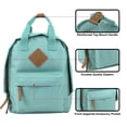 thumbnail image 3 of Madison & Dakota 13.5”L Mini Canvas Backpack for Everyday, School, Recreation, Commuting and Travel in Seafoam Green, 3 of 6
