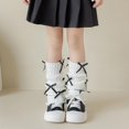 thumbnail image 2 of LIZENG Children's and Girls' Socks Set Autumn/Winter Bow Stacked Socks Long Tube Full Body Bow Ballet Style Knitted Leg Set, 2 of 7
