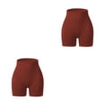 thumbnail image 3 of Pantalones cortos de mujer sin costuras Qarigey a prueba de golpes Push Up Booty cintura alta Marrón L 2piezas, 3 of 6