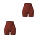 thumbnail image 3 of Pantalones cortos de mujer sin costuras Qarigey a prueba de golpes Push Up Booty cintura alta Marrón L 2piezas, 3 of 6