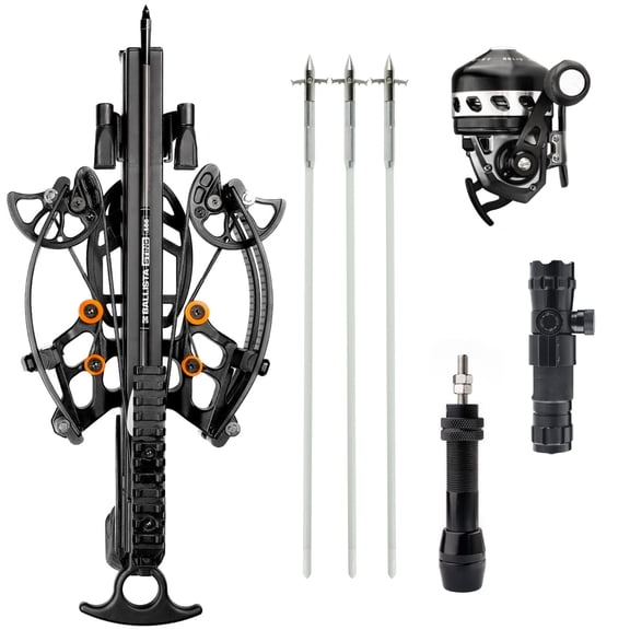 Ballista BAT Reverse Crossbow w/ 3 Bowfishing Arrows, Reel BL33, Reel Mount Seat, Green Laser
