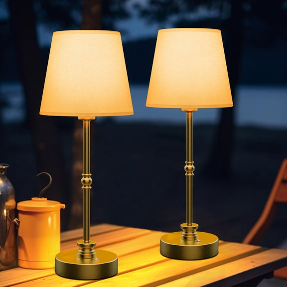 Cordless Table Lamp Set of 2,Stepless Dimming,5200mAH Rechargeable Battery Operated Lamp,2700k Ambient Lighting,Portable Touch Control LED Lamp for Kitchen,Bathroom,Living Room