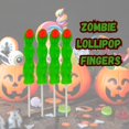 thumbnail image 5 of Zombie Finger Lollipop 2.54 Ounces Sour Apple Flavored Pop Delights Halloween Sweets Decor Trick or Treat Candies Basket Bag Fillers Stocking Stuffer Snack Party Favors Pack of 4 - 16 Total Serving, 5 of 7