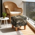thumbnail image 4 of SCRAWLGOD Camo Forest Maple Leaf Print Square Ottoman Covers, Removable Ottoman Slipcover, Square Footstool Protector Covers Stretch Stool Cover Rectangular with Elastic Bottom, 4 of 7
