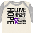 thumbnail image 4 of Inktastic Pancreatic Cancer Hope Love Strength Boys or Girls Long Sleeve Baby Bodysuit, 4 of 5