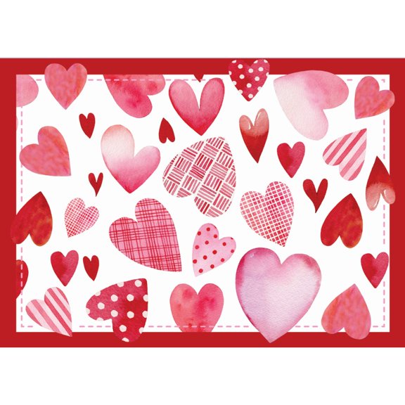Seasonal Occasions Valentine's Day Paper Placemats 125 Per Pack